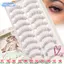 EBINLANDS Lông mi giả, Lông mi giả lông chồn kéo dài Lông mi giả, Vẻ đẹp của phụ nữ 10mm Full Strip Eyelash Extension Tool DIY tại nhà