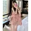 Phong cách lười biếng cay ngọt ngào Cô gái ngọt ngào Không khí Váy không tay in hình thời trang Nữ Mùa hè Phong cách mới Tình yêu đầu tiên Váy cổ tích sang trọng