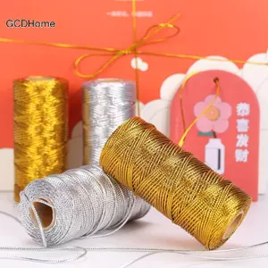 GCDHome 100M / Cuộn Vàng Bạc Dây Kim Loại T Dây Chống Trơn Trượt Dây Đeo Chủ Đề Túi Quà HOT