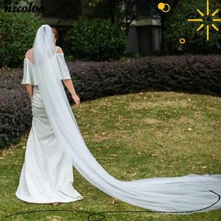 Veil cưới NICOLOO, 300cm có lược chải tóc Veil cô dâu, Ngà trắng thanh lịch 1 / 2 / 3 lớp Mũ nón cô dâu dài Phụ kiện đám cưới