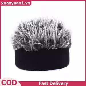 XUAN Sáng Tạo Tóc Giả Nón Ngộ nghĩnh Mũ Tóc Ngắn Dành Cho Nữ Mới Lạ Đường Phố Hip Hop Beanie Nón Gai Tóc Giả Ngộ nghĩnh Retro Mũ VN
