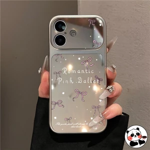 Ốp Điện Thoại Gương Nơ Thanh Lịch Cho Vivo Y21D Y29 Y29S Y29T Y28 Y28E Y28S Y27S Y21S Y21T Y21E Y20A Y20S Y20i Y20T Y20G 5G 4G Vỏ PU Hoạt Hình Dễ Thương Ngôi Sao Ins Phong Cách Mềm
