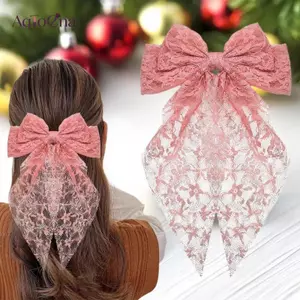 AqToCna 1 Cái Ngọt Ngào Đáng Yêu Phong Cách Công Chúa Kẹp Tóc Mới Tailcoat Ren Nơ Tóc Cô Gái Lãng Mạn Mùa Cưới Mũ Quà Tặng AqToCna