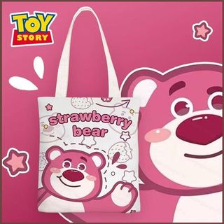 Hj7 Câu Chuyện Đồ Chơi Lotso Gấu Dâu Hoạt Hình Dễ Thương Vải Nữ Túi Xách Túi Đeo Vai Sinh Viên Thời Trang Dung Tích Lớn hj7