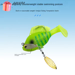 GAVESTO Mồi bass mềm có móc chì, Jig Swimbait SwimBait, Shad Bass Dark Sleeper Minnow Lure