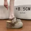 Pháp Chấm Bi Retro Lưới Thoáng Khí Ngọc Trai Nơ 8cm Nêm Gót Dày Đế Cao Cấp Nữ Baotou Nửa Dép