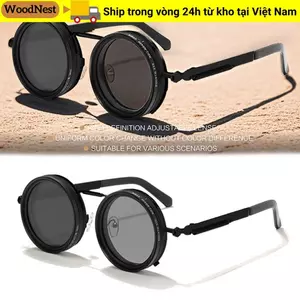 Kính mờ có thể điều chỉnh WOODNEST, Kính râm phân cực UV400 ND2-400, Kính râm câu cá 9 cấp độ ND thời trang lái xe