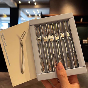 Thực sự đẩy những điều tốt đẹp!304 Trái Cây Nĩa Trái Cây Chọn Bánh Tráng Miệng Nĩa Món Tráng Miệng Nĩa Bánh Trung Thu Nĩa 6 Miếng Gói Nhà Máy26061113