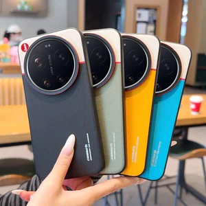 Ốp điện thoại cho Xiaomi 17 Ultra / Xiaomi 17 Ultra Premium, da thuần chay, thiết kế hai tông màu, vòng máy ảnh kim loại, bảo vệ khung mềm, thân thiện với da, chống trượt, Ốp điện thoại chống sốc