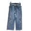 Rỗng Nóng Kim Cương Denim Quần Thẳng Nữ Mùa Hè 2026 Cao Cấp Rời Ôm Hơn Nhìn Retro Thêu Crop Quần