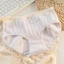 Quần lót Cotton nguyên chất dành cho nữ với họa tiết sọc đơn giản và nơ.