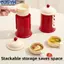 <cosyh>Stackable Square Sauce Dish Set Cream Color with Holder for Kitchen Organization