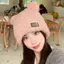 PNPIA- Thời Trang Thu Đông Nữ Beanies Mũ Ấm Áp Dễ Thương Gấu Mũ Tai Thường Ngày Cặp Đôi Dệt Kim Sang Trọng Mềm Mại