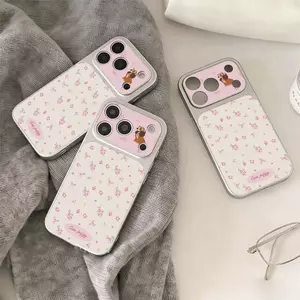 Ốp lưng iPhone 16/15/14/13 Hoa Nhỏ Chó Nhỏ Dễ Thương Phong Cách Nữ Tính Chống Trầy