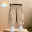 Quần short 5 điểm Summer Boys Cargo Quần short bỏ túi màu trơn cho trẻ mới biết đi, tương phản thời trang