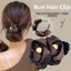 Kẹp Móng Vuốt Tóc PYCOU, Kẹp Tóc Chống Trơn Trượt Trang Trí Ngọc Trai, Hoa Satin Vải Volumizing Bun Tóc