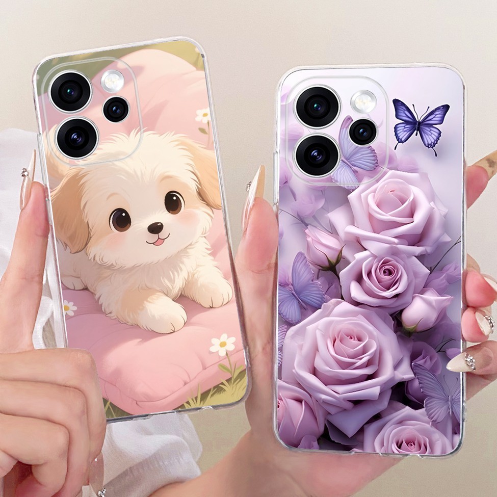 Vỏ Trong Suốt Cho Oppo Reno 15F Ốp điện thoại Thẩm Mỹ Hoạt Hình Dễ Thương Thời Trang Bướm Ngộ nghĩnh Sơn Mặt Sau Cho Oppo Reno 15F