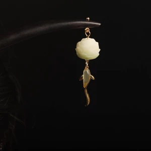 WHX-Ebony Bodhi Lotus Chalcedony Kẹp Tóc Cổ Điển Zen Đĩa Kẹp Tóc Mới Trung Quốc Kẹp Tóc Sườn Xám Phụ Kiện Tóc Phụ Kiện
