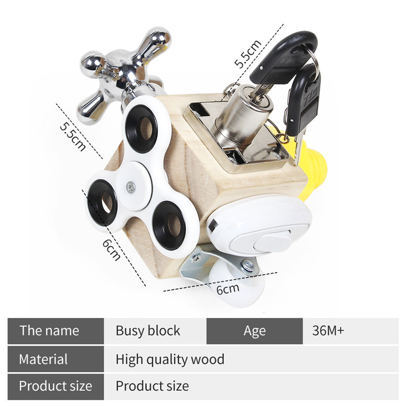 Trẻ em Montessori Giáo dục sớm Mở khóa Khối bận rộn Xếp hình Bo mạch bận rộn Đồ chơi bo mạch bận rộn MD6D
