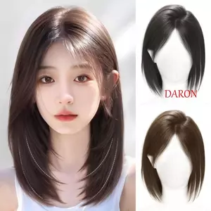 DARON Phần Giữa Tóc Toupee Nổ, Tóc Tổng Hợp Lông Tơ Vô Hình Thẳng, Kẹp Liền Mạch Trong Nổ Giả Tự Nhiên Tìm Tóc Toppers Tóc Giả Tăng Âm Lượng Tóc