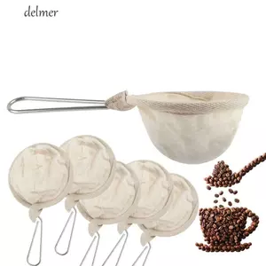 Túi lọc cà phê DELMER, Tay cầm bằng thép không gỉ Túi lọc cà phê có thể tái sử dụng, Thay thế nhẹ Bộ lọc vải lanh có thể tháo rời Bộ lọc cà phê Tất nhà bếp