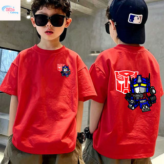 COD✅(Hồ Chí Minh)🚚 Áo phông trẻ em nam in Transformer, áo thun ngắn tay thoáng mát, thấm hút mồ hôi.