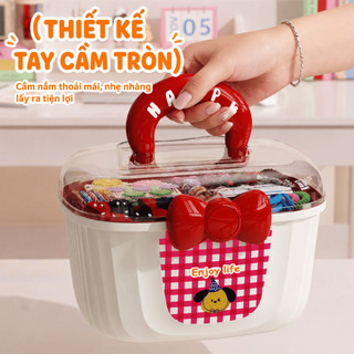 Hộp Đựng Trang Sức, Kẹp Tóc Có Quai Xách – Hộp Nhựa Đựng Phụ Kiện Đa Năng Cho Bé Siêu Dễ Thương