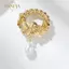 PNPIA- Thời Trang Micro Kẻ Sọc Zircon Giọt Nước Tròn Ngọc Trai Trâm Pin Cho Nữ Quần Áo Phụ Kiện