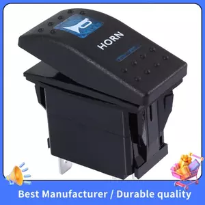 Hoa văn còi ánh sáng xanh LED 12V / 20A 24V / 10A Rocker 5 chân Công tắc bật tắt Thuyền ô tô