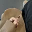 W Cà Phê Mùa Đông Lá Phong Viền Đỏ Handmade Pháp Gradient Mắt Mèo Melade Màu Móng Tay Có Thể Đeo Được Miếng Dán