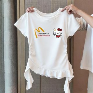Áo kiểu cho bé gái – Form ôm eo, lai bèo lệch dễ thương phong cách Hàn