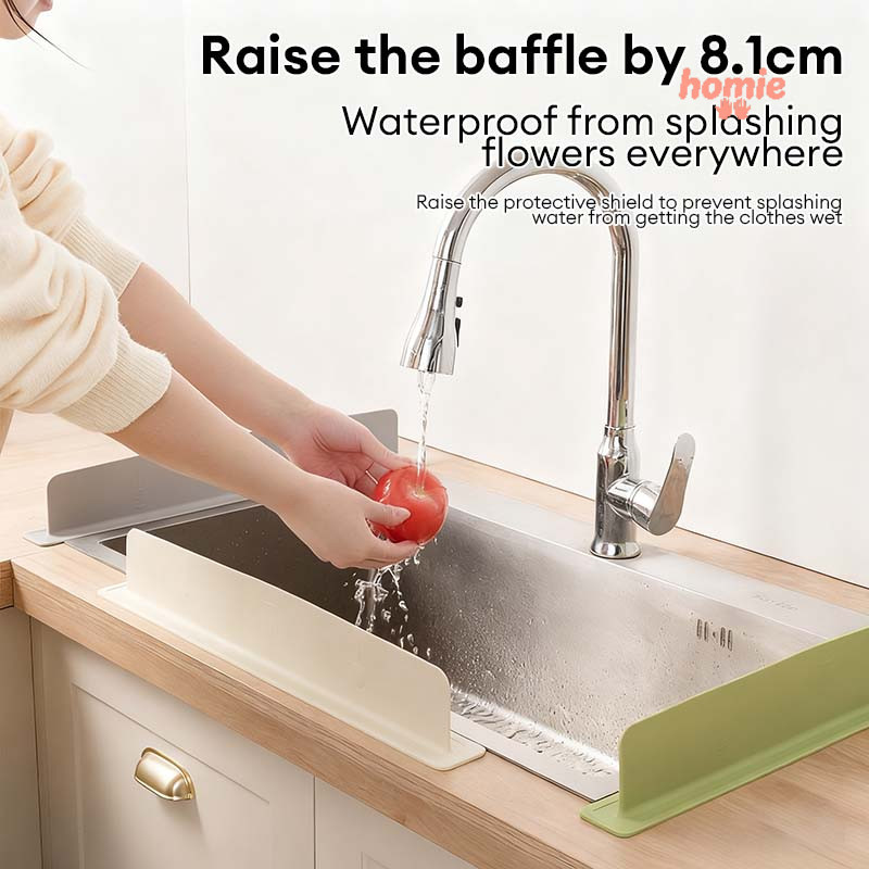 ✨Homie✨Tấm chắn nước silicon dùng cho bồn rửa bát bàn bếp ngăn bắn nước dầu mỡ vệ sinh sạch sẽ