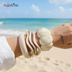 AqToCna Nhựa Thanh Lịch Acrylic Hình Học Vòng Tay Nữ Thời Trang Mới Boho Tay Rộng Vòng Tay Thẩm Mỹ Y2K Trang Sức AqToCna