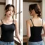 Áo ngực PYCOU, Áo ngực tích hợp bằng lụa băng, Thiết kế một mảnh Slim Fit Chống ánh sáng dành cho nữ Áo hai dây ngoài mặc thường ngày