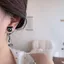 Bông tai mèo con màu đen BRBRAA, Bông tai thả mèo đen hợp kim phong cách hoạt hình dễ thương, Phụ kiện trang sức Phong cách Pháp Trang sức thời trang ngọt ngào Bông tai sang trọng nhẹ cho bé gái