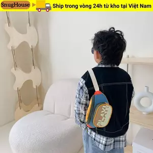 Túi thắt lưng trẻ em SNUGHOUSE, Ví đựng tiền xu đơn giản thoải mái, Túi đeo ngực có thể điều chỉnh bằng Nylon
