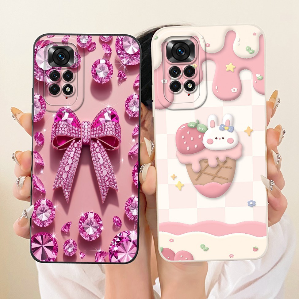 6.43 '' Dành Cho Redmi Note 11 4G Dành Cho Redmi Note 11S Vỏ Mèo Dễ Thương Thời Trang Sang Trọng Tình Yêu Sơn Ngộ nghĩnh Vỏ Silicon Chống Sốc