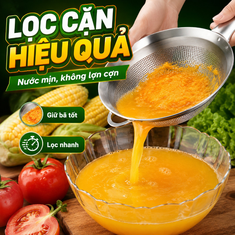 Rây Lọc Lưới Inox 304 Cao Cấp Bền Đẹp Để Lọc Cháo Sữa Đậu Rây Bột Dùng Trong Bếp Nấu Ăn