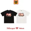 Áo thun ngắn tay in hình con voi màu hồng HU MAN Mềm cao cấp mới dáng rộng hàng đầu Unisex