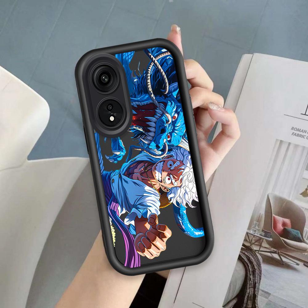 Ốp Lưng Cho OPPO A17 A17K A18 A38 A58 A60 4G Phim Hoạt Hình Silicon Mềm Đáng Yêu Ốp lưng TPU One Piece Luffy ZARO Sinh Viên Mắt Thiên Thần Chống Sốc Ốp Lưng