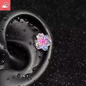 Bông tai nữ đa năng khí chất thời trang màu gradient hoa anh đào