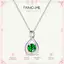 FANCIME "Ôm Vô Hạn" May Birthstone Ngọc Lục Bảo Vô Cực Biểu Tượng Mặt Vòng cổ Bạc Sterling - Bạc