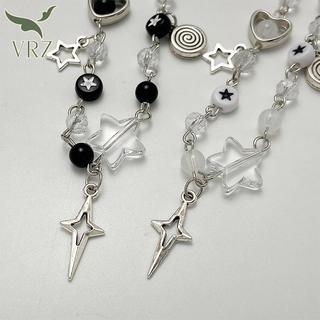 VRZ Mới Hợp Thời Trang Y2K Cặp Đôi Vòng Tay Dành Cho Nữ Cô Gái Rỗng Pentagram Đàn Guitar Mặt Dây Chuyền Đính Hạt Vòng Tay Bạn Bè Trang Sức Quà Tặng HOT