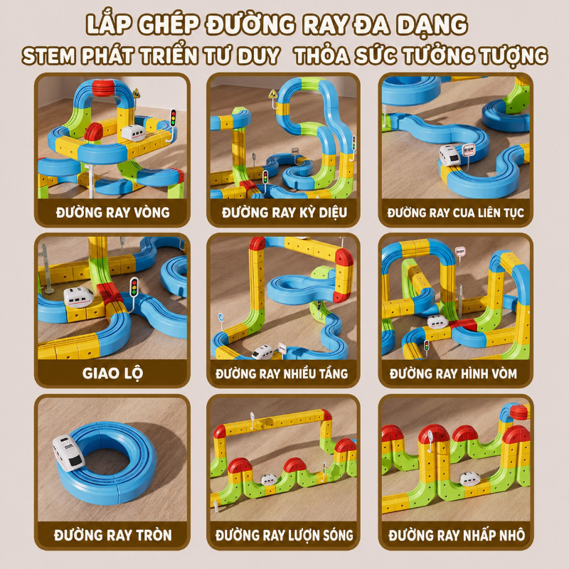 Đồ Chơi đường Ray Xe Lửa Từ Tính 91/127pcs,Bộ đồ Chơi Lắp Ráp DIY,Sự Phát Triển Trí Tuệ Của Trẻ Em