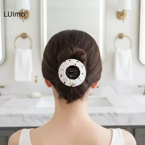LUImo Thời Trang Chấm Bi Phẳng Bánh Chảo Vuốt Tóc Kẹp Mềm Mại Không Nhăn Tóc Cho Thể Thao Ngủ SBS