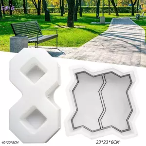 SAIA 1 Khuôn Gạch Lát, 8 Hình Có Thể Tái Sử Dụng Bước Đá Paver, Nhựa Đôi S DIY Bê Tông Con Đường Máy Làm Khuôn Cho Bãi Cỏ Sân Vườn
