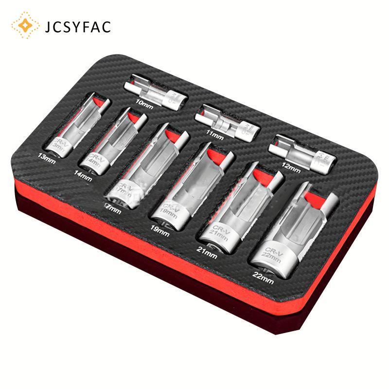 JCSYFAC Đa Năng 9 Cái Cảm Biến Oxy Soet 10-22mm Offset Cờ Lê Tẩy Bộ Dụng Cụ Cho Xe Cơ Khí Nhà Để Xe Làm Việc Mới