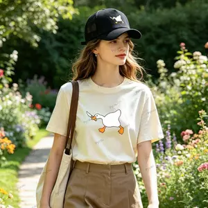 Mũ bóng chày ngỗng trắng PYCOU, Mũ Trucker thoáng khí mùa hè, Mũ Snapback thông thường có thể điều chỉnh thời trang Unisex