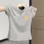 Mùa hè 2026 Hợp thời trang sang trọng Cotton nguyên chất ngắn tay cho nữ Cảm giác cổ tròn đơn giản Áo thun mỏng thông thường dành cho nữ Bao da thịt phong cách ngắn