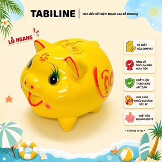 [Giá siêu rẻ] Heo đất ống tiết kiệm tiền lỗ ngang size to chữ lộc may mắn LD04 - TABILINE